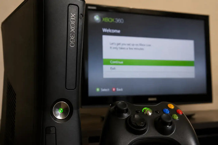 An Xbox 360 on a setup screen.