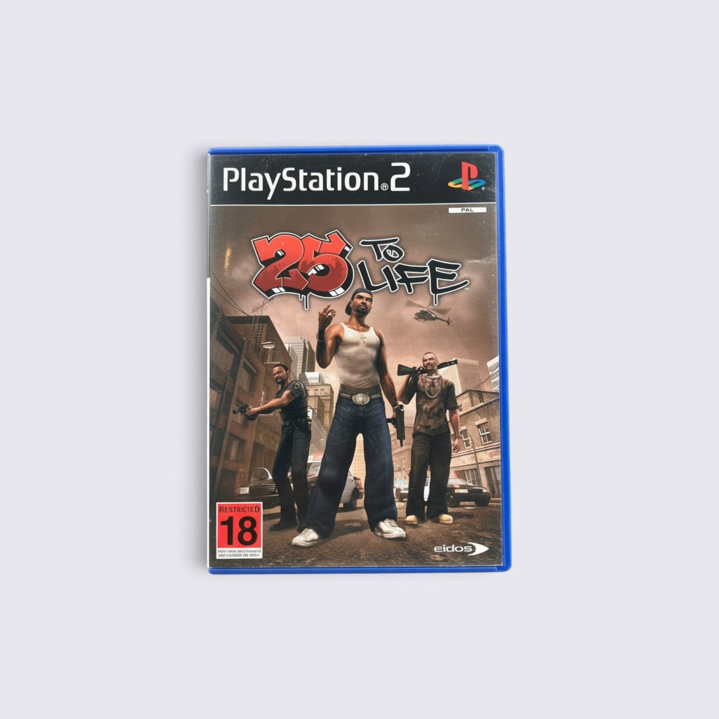 MrPixel 25 To Life PlayStation 2 game case featuring gritty urban cover art with police and gang members.