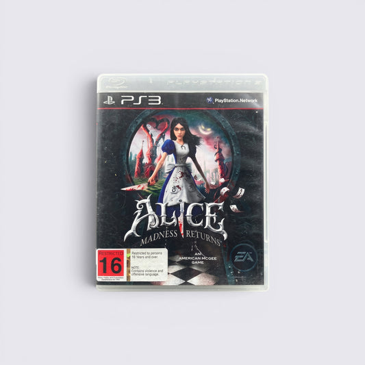 MrPixel Alice: Madness Returns PS3 game case featuring Alice with a Vorpal Blade in a dark, gothic Wonderland setting.