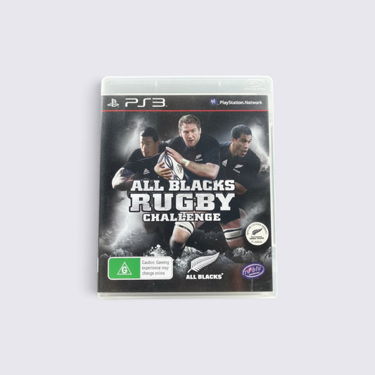MrPixel All Blacks Rugby Challenge PlayStation 3 game case featuring rugby players in action on the cover