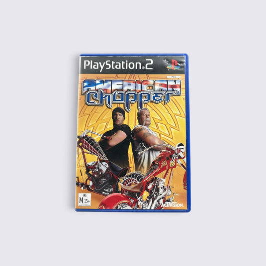 MrPixel American Chopper PlayStation 2 game case featuring Paul Teutul Sr and Jr with custom motorcycles