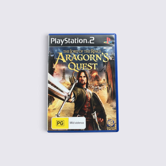 MrPixel The Lord of the Rings Aragorn's Quest game case for PlayStation 2 featuring Aragorn with a sword