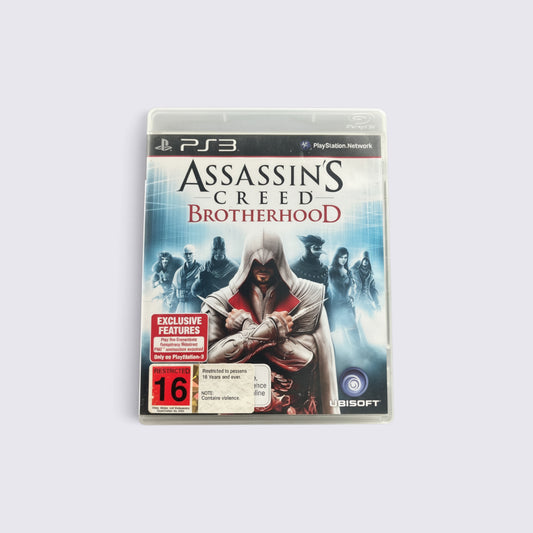 MrPixel Assassin's Creed Brotherhood game case for PlayStation 3 featuring Ezio Auditore and the Assassin order.