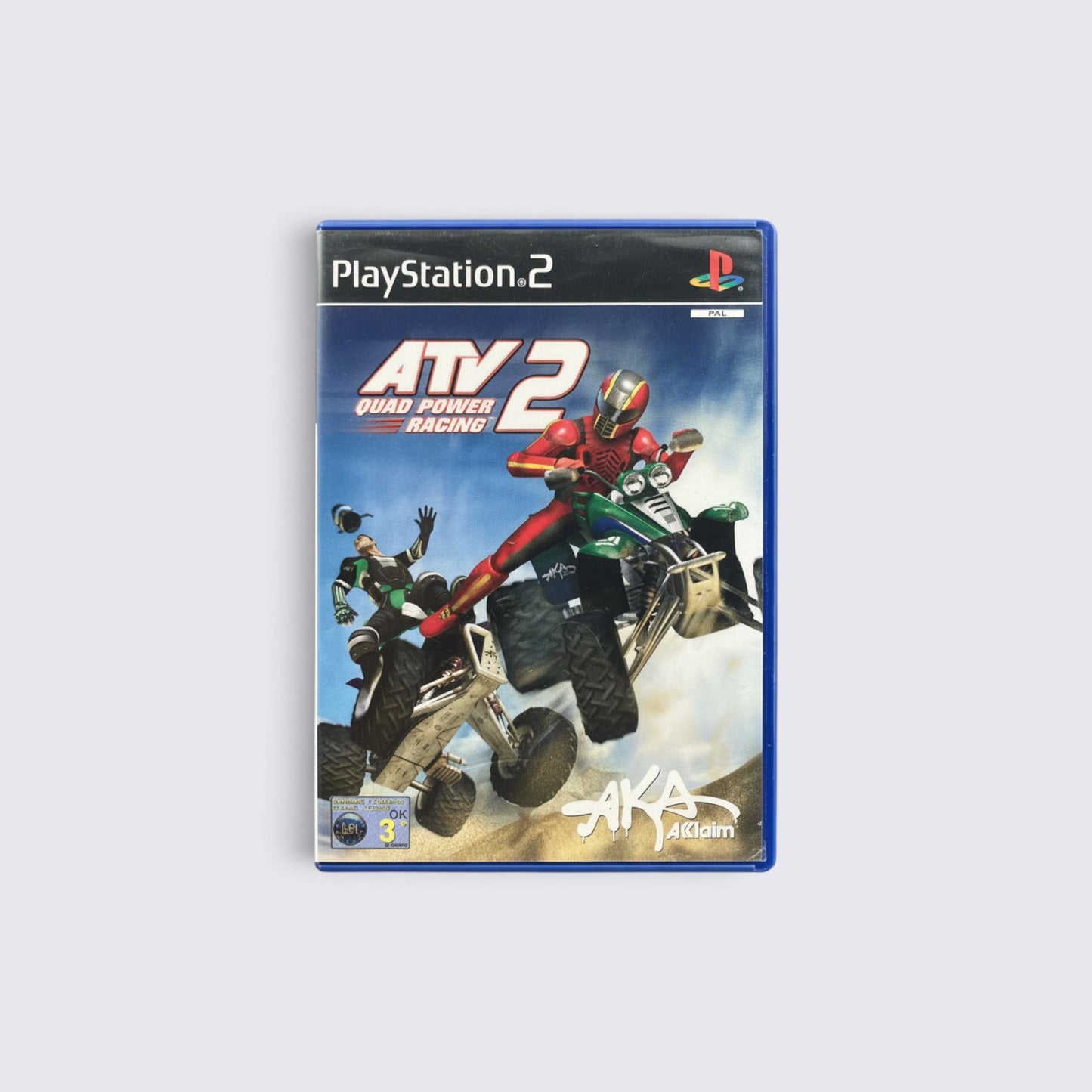 MrPixel ATV Quad Power Racing 2 PlayStation 2 game case featuring a red-suited rider on a green quad bike