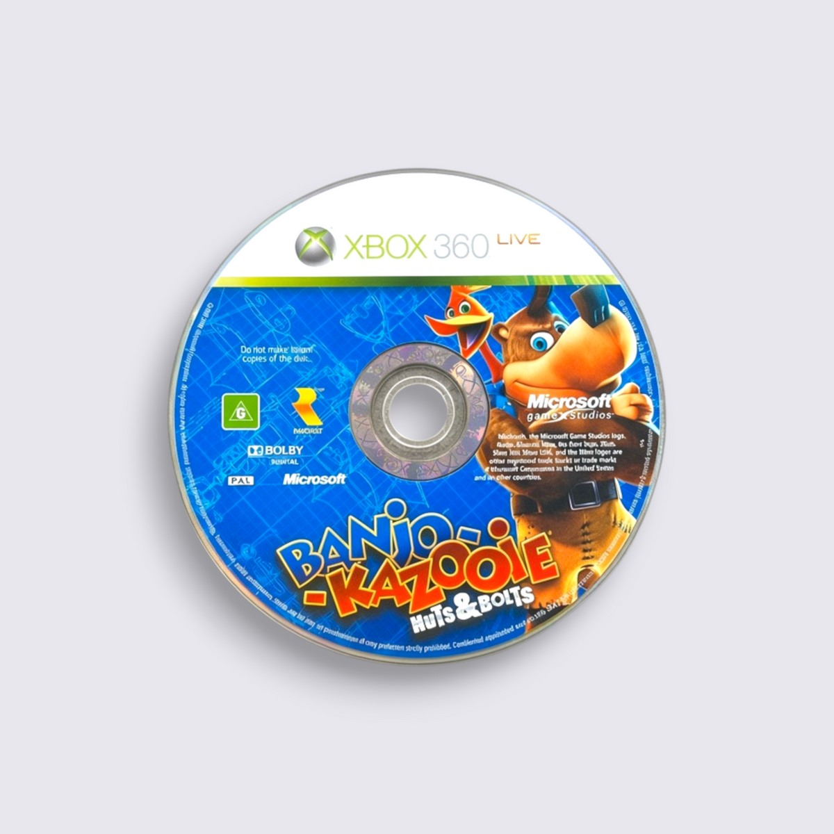 MrPixel Banjo-Kazooie: Nuts & Bolts Xbox 360 game disc featuring Banjo and Kazooie character artwork