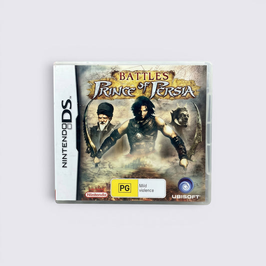 MrPixel Battles of Prince of Persia Nintendo DS game case featuring the Prince and characters on the cover art