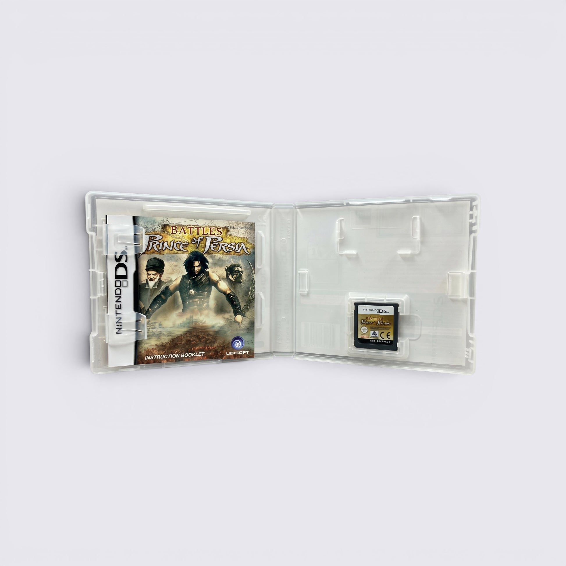MrPixel Battles of Prince of Persia Nintendo DS game case open with instruction booklet and game cartridge inside