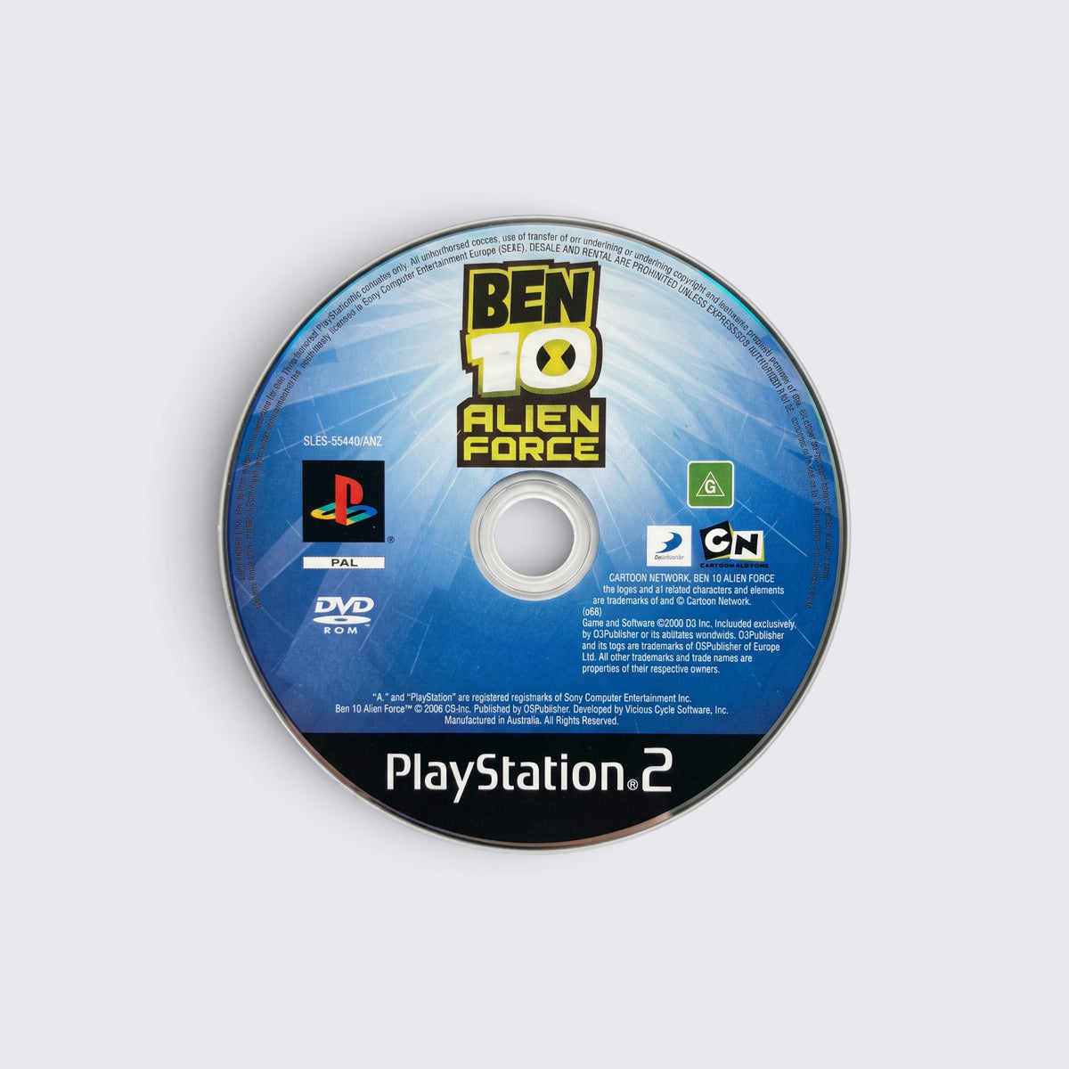 MrPixel Ben 10 Alien Force PlayStation 2 game disc featuring the iconic logo and character artwork
