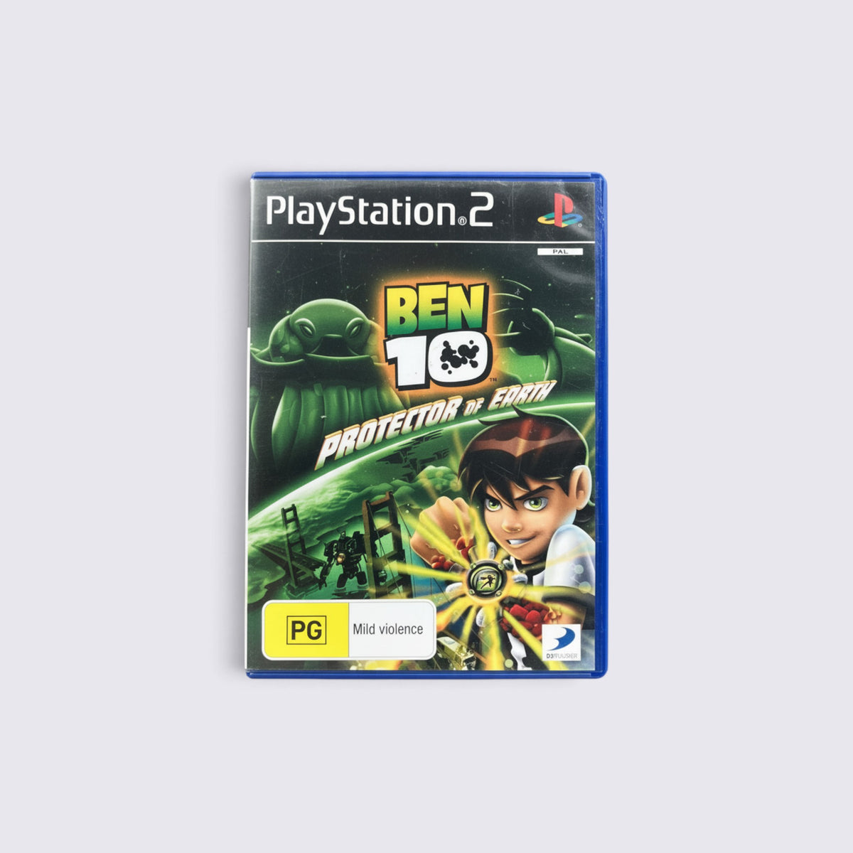 MrPixel Ben 10 Protector of Earth PlayStation 2 game case featuring Ben Tennyson and the Omnitrix
