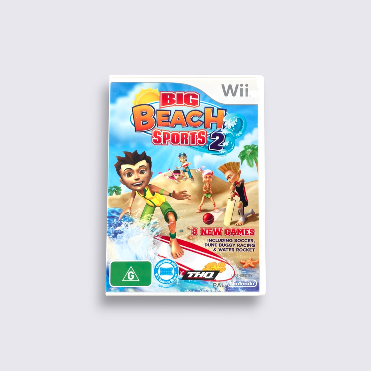 MrPixel Big Beach Sports 2 Wii game case featuring cartoon characters playing beach sports in a sunny environment
