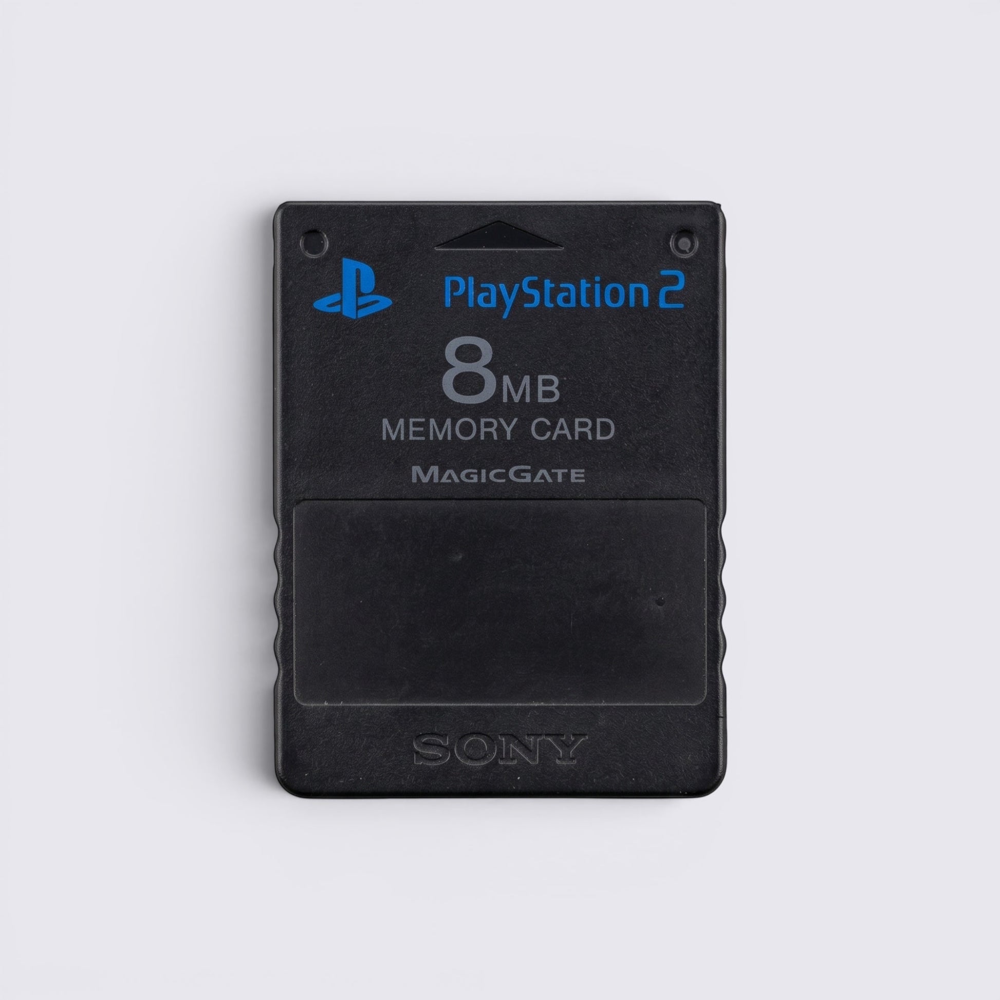 MrPixel black 8MB PlayStation 2 memory card with MagicGate technology for original PS2 console game save storage