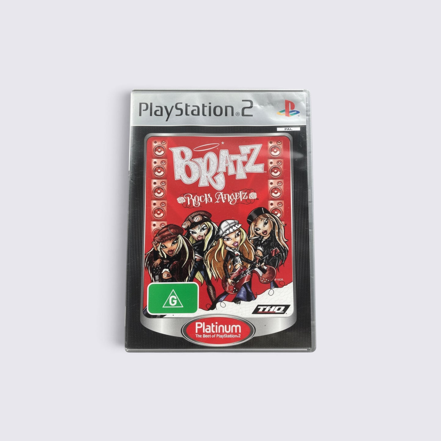 MrPixel Bratz Rock Angelz Platinum edition video game for PlayStation 2 featuring the four main characters