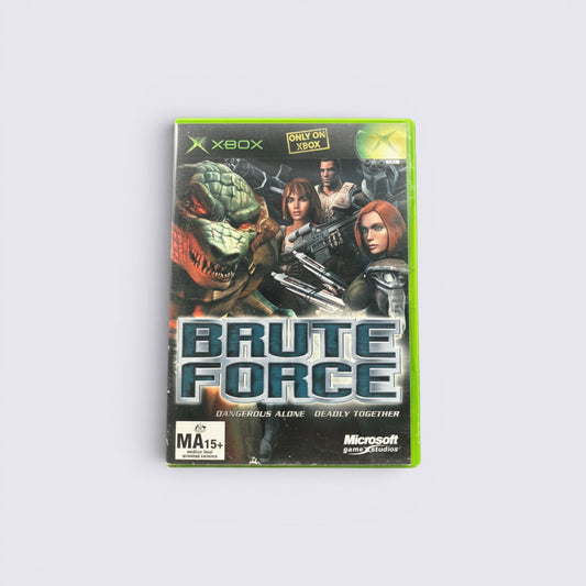 MrPixel Brute Force sci-fi squad action game for Xbox featuring character artwork on the cover