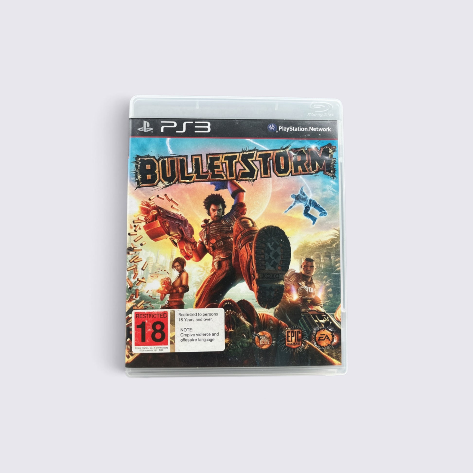 MrPixel Bulletstorm PlayStation 3 game case featuring action-packed cover art with characters and weapons