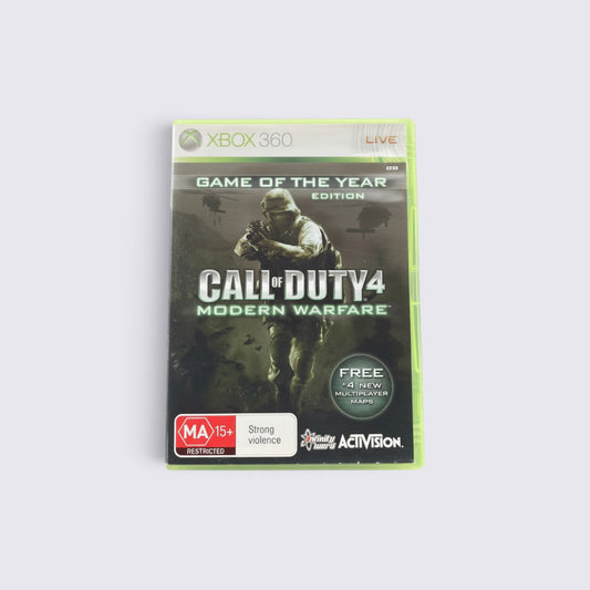MrPixel Call of Duty 4 Modern Warfare Game of the Year Edition for Xbox 360 in original green plastic case