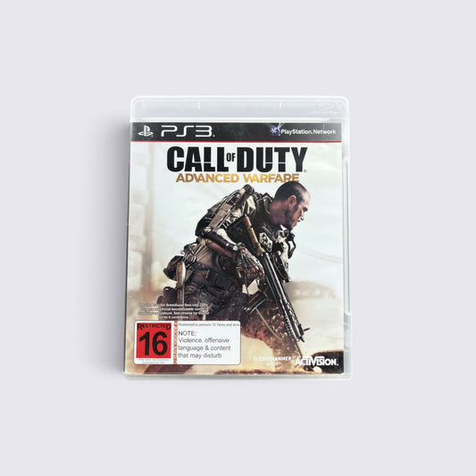 MrPixel Call of Duty Advanced Warfare PS3 game case featuring a soldier in an exoskeleton suit