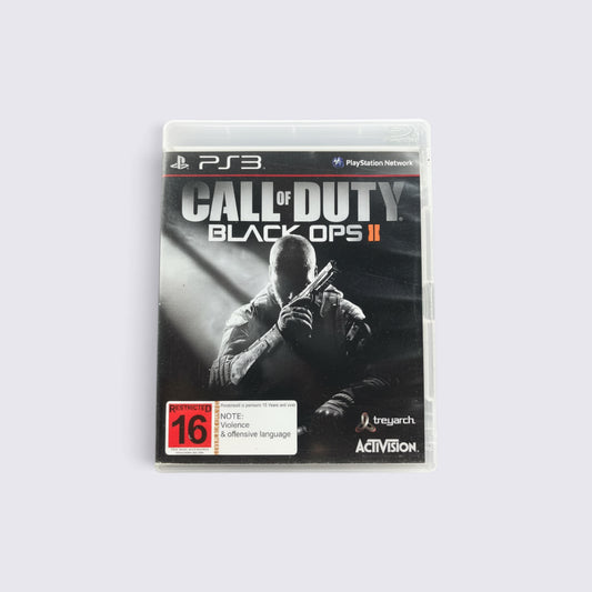 MrPixel Call of Duty Black Ops 2 video game case for PlayStation 3 featuring a soldier holding a handgun