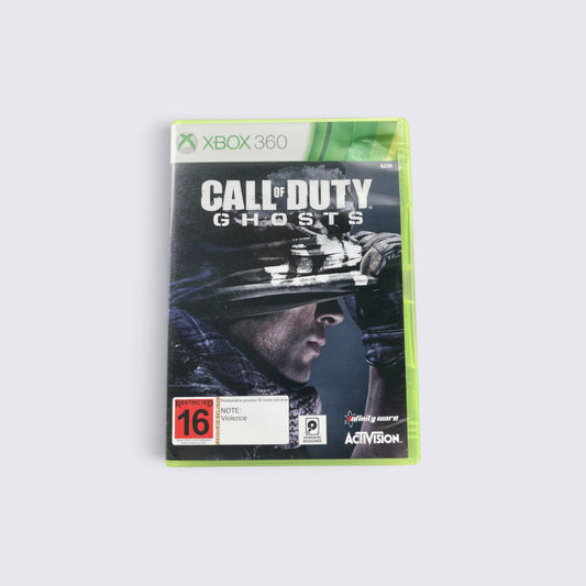 MrPixel Call of Duty: Ghosts video game for Xbox 360 featuring a soldier in a skull mask on the cover art.