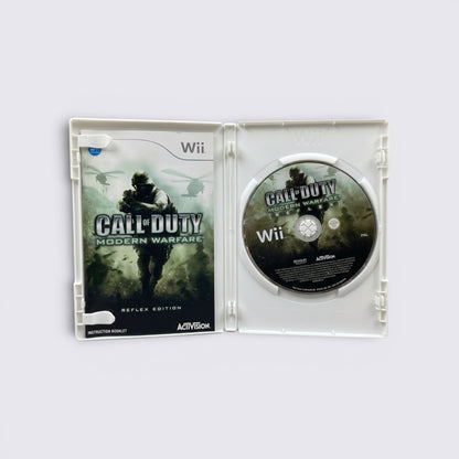 MrPixel Call of Duty Modern Warfare Reflex Edition Wii game case with disc and instruction manual inside
