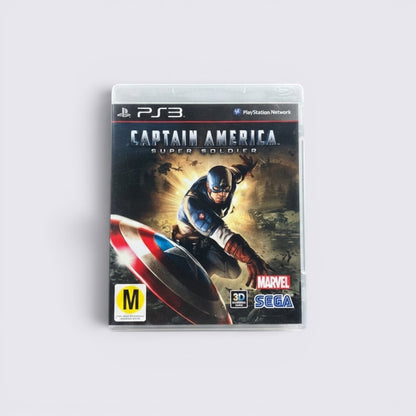 MrPixel Captain America: Super Soldier PS3 game case featuring Captain America with his shield in a war setting.