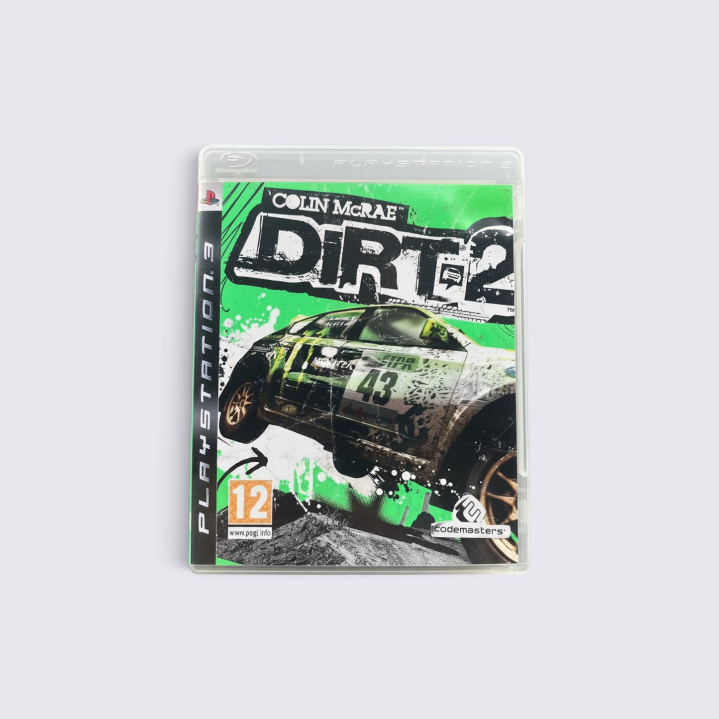 MrPixel Colin McRae DiRT 2 racing game for PlayStation 3 in original case with green and black cover art