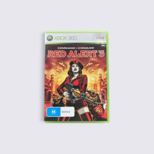 MrPixel Command & Conquer Red Alert 3 Xbox 360 game case featuring a female soldier in a red uniform