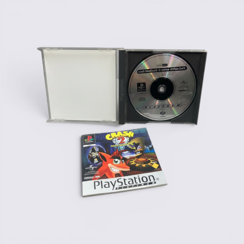 MrPixel Crash Bandicoot 2 Cortex Strikes Back Platinum edition for PlayStation with game disc and manual