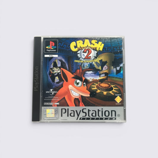 MrPixel Crash Bandicoot 2 Cortex Strikes Back Platinum edition game case for original PlayStation console