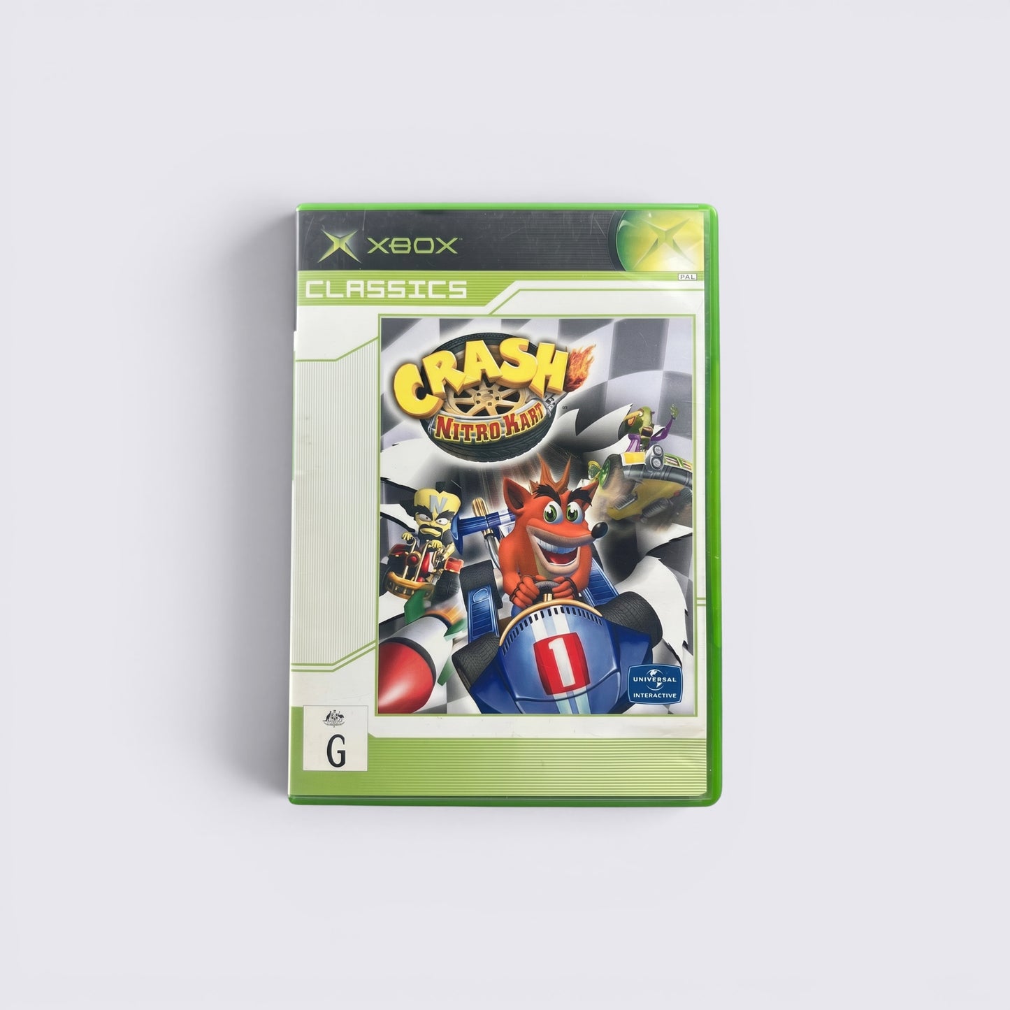 MrPixel Crash Nitro Kart Classics Xbox video game case featuring Crash Bandicoot in a racing kart