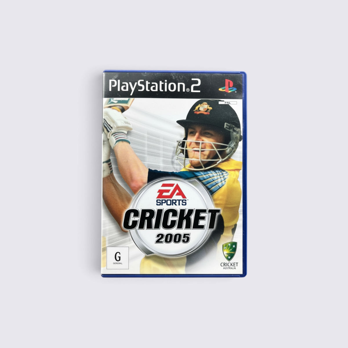 MrPixel Cricket 2005 video game for PlayStation 2 featuring a batsman on the cover art.
