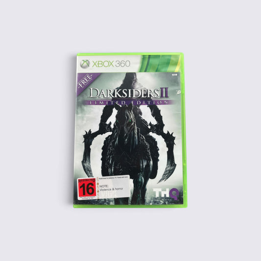 MrPixel Darksiders 2 Limited Edition game case for Xbox 360 featuring Death on his horse on a grey background