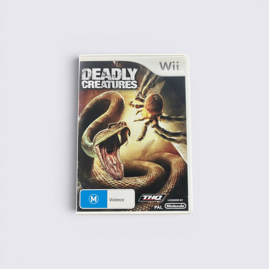 MrPixel Deadly Creatures video game for Nintendo Wii featuring a tarantula and snake on the cover art.