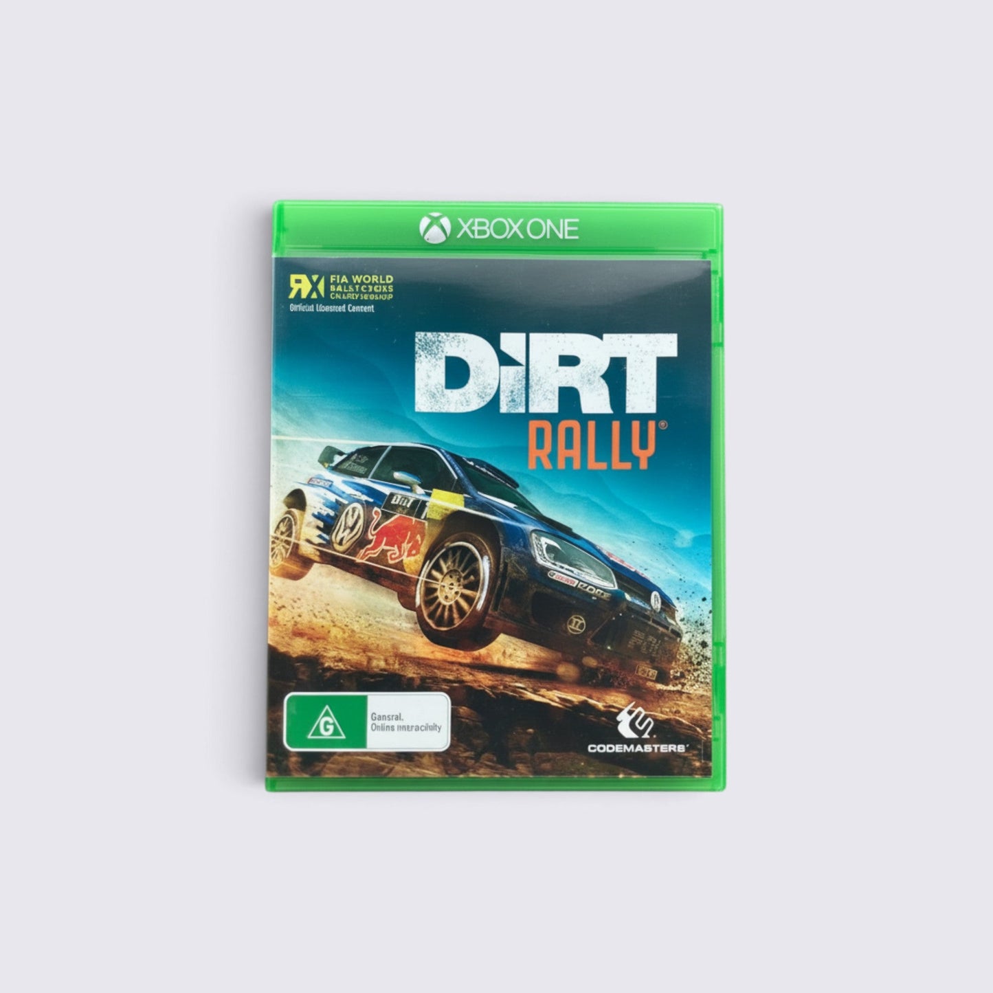 MrPixel Dirt Rally video game for Xbox One featuring a rally car in action on a dirt track