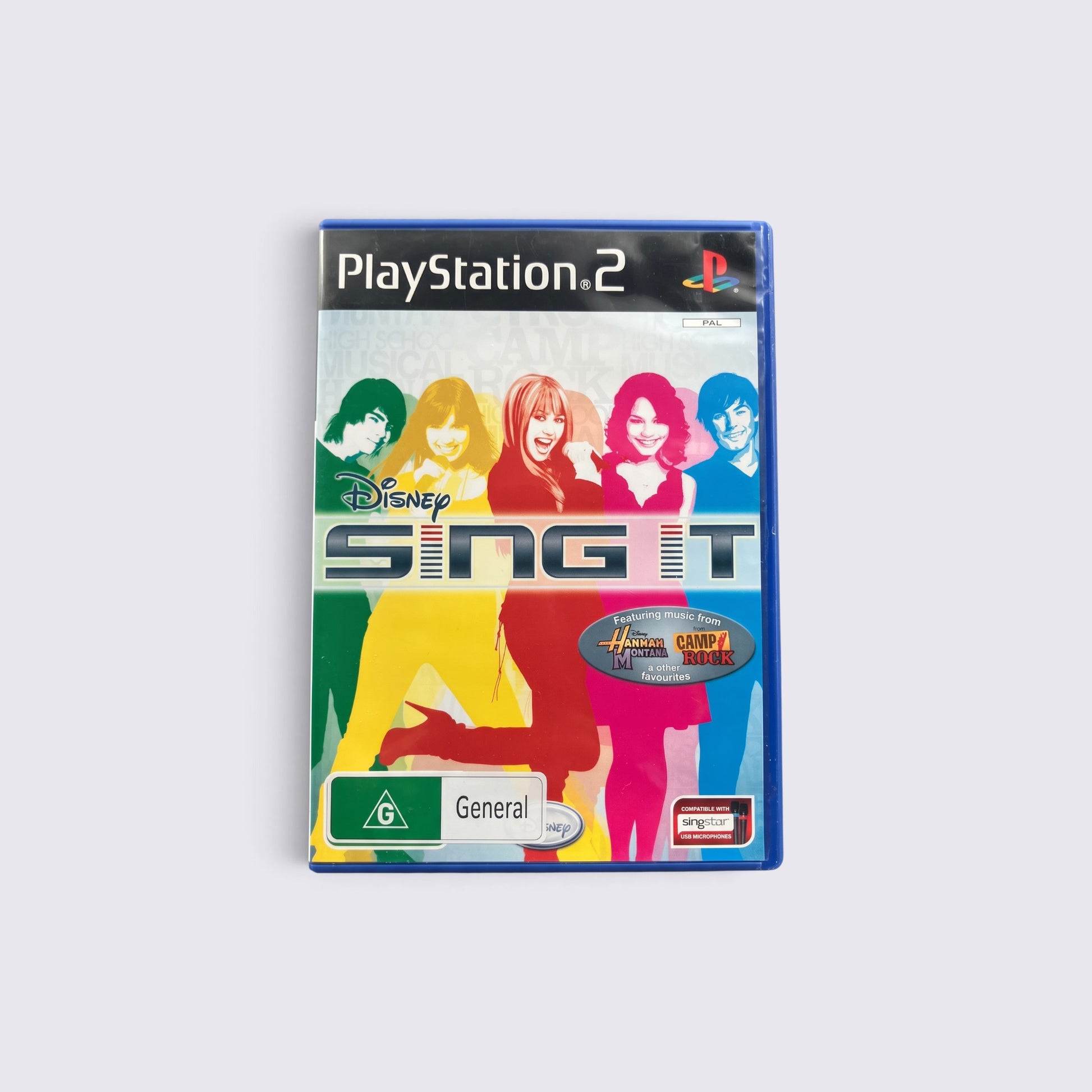 MrPixel Disney Sing It karaoke video game for PlayStation 2 featuring colourful character art and music hits