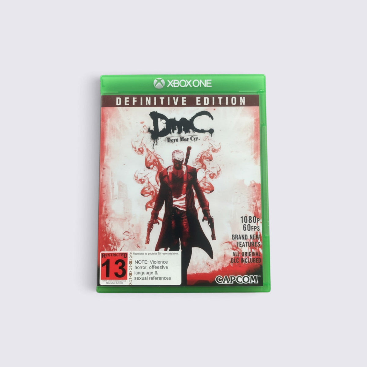 MrPixel DmC Devil May Cry Definitive Edition for Xbox One featuring Dante on the red and white game cover art