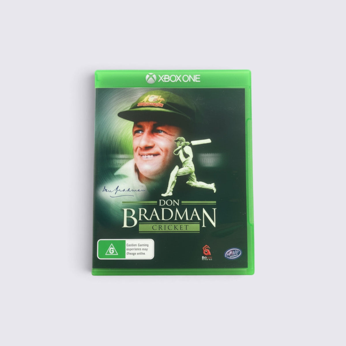 MrPixel Don Bradman Cricket Xbox One game case featuring a portrait of the legendary batsman and cricket action