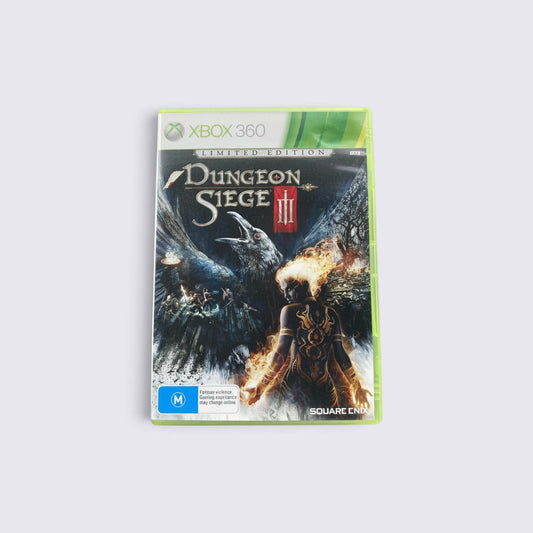 MrPixel Dungeon Siege 3 Limited Edition Xbox 360 game case featuring fantasy artwork of a character and raven
