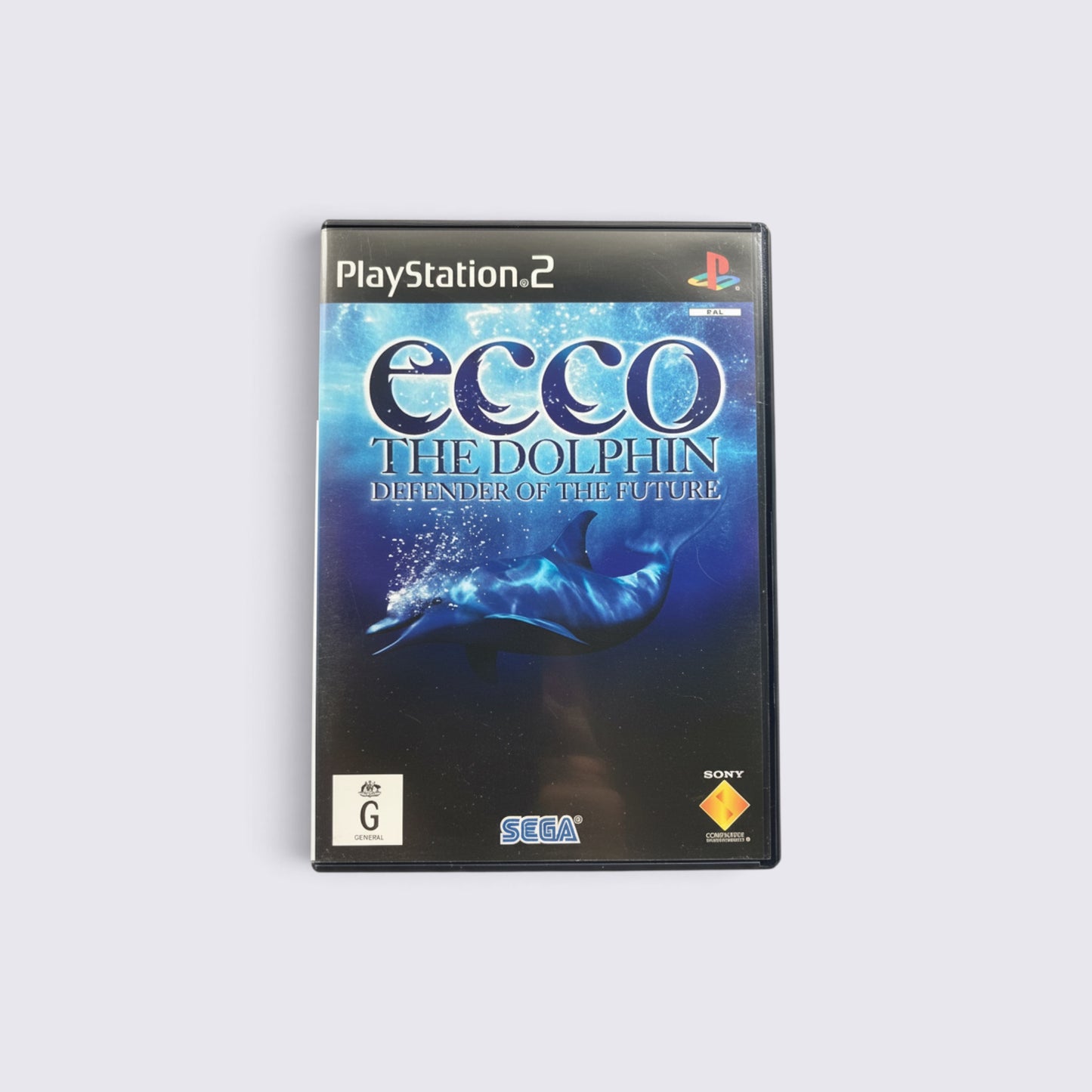 MrPixel Ecco the Dolphin Defender of the Future PlayStation 2 game case featuring a dolphin in deep blue water