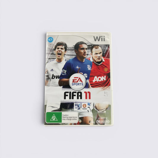 MrPixel FIFA 11 football simulation game for Nintendo Wii featuring professional players on the cover art
