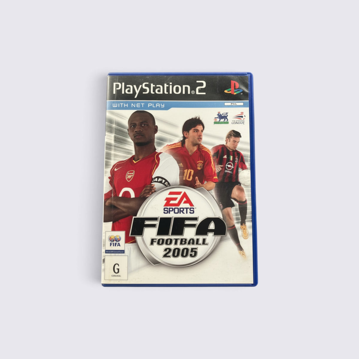 MrPixel FIFA Football 2005 video game case for PlayStation 2 featuring professional football players on the cover