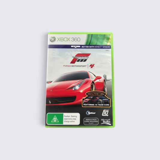 MrPixel Forza Motorsport 4 racing game for Xbox 360 featuring a red Ferrari on the cover art