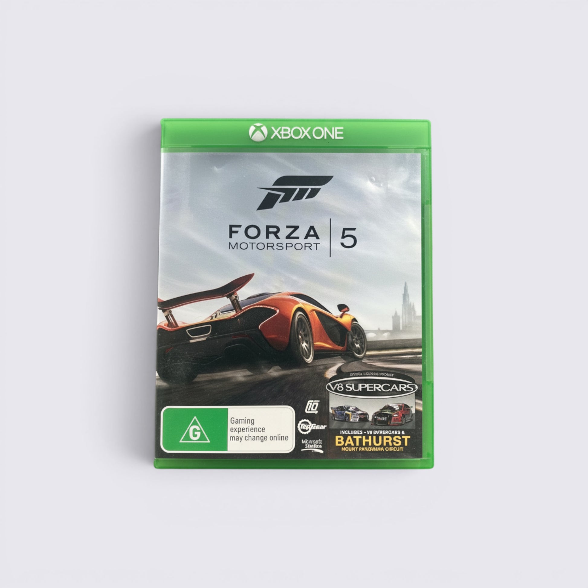 MrPixel Forza Motorsport 5 Xbox One game case featuring a McLaren P1 on the cover art