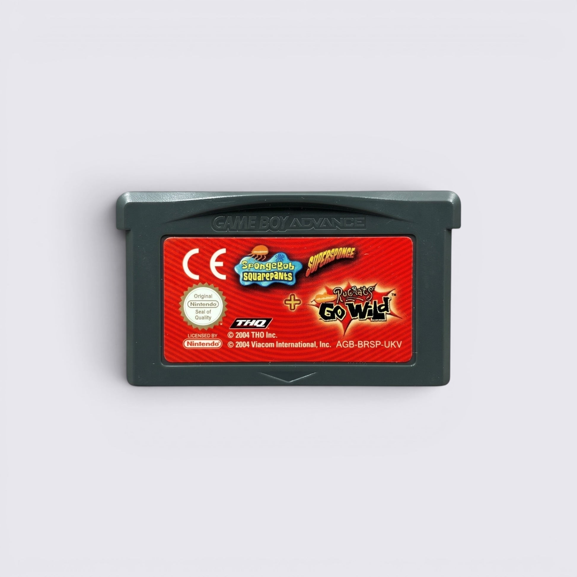MrPixel Game Boy Advance cartridge featuring SpongeBob SquarePants SuperSponge and Rugrats Go Wild dual game label