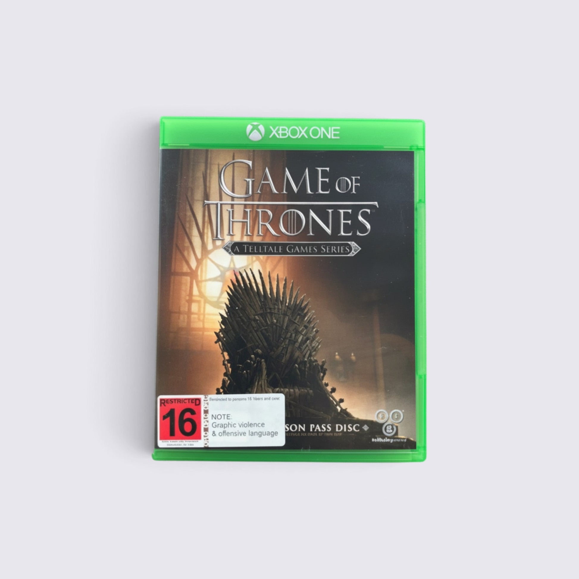 MrPixel Game of Thrones Telltale episodic adventure game for Xbox One featuring the iconic Iron Throne cover art