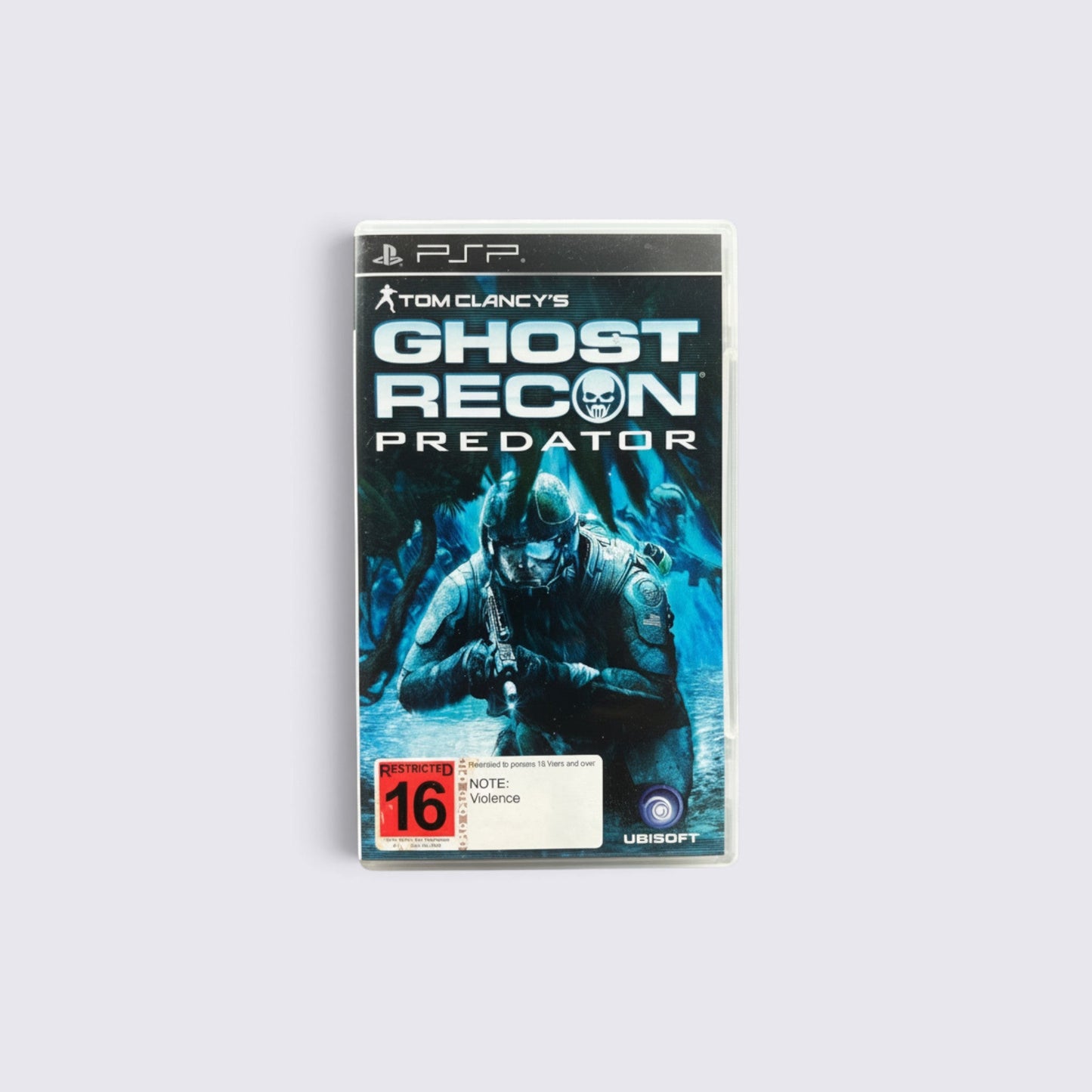 MrPixel Tom Clancy's Ghost Recon: Predator PSP game case featuring a tactical soldier in a jungle setting.