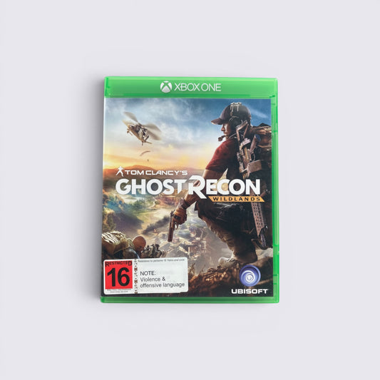 MrPixel Tom Clancy's Ghost Recon: Wildlands Xbox One game case featuring a tactical soldier overlooking a landscape.