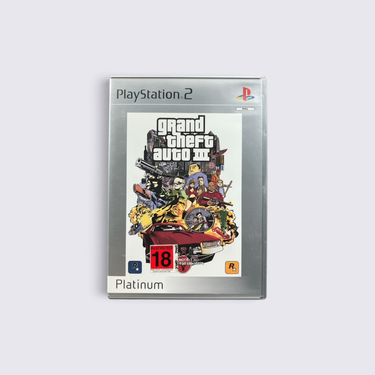 MrPixel Grand Theft Auto 3 Platinum edition game for PlayStation 2 featuring iconic Liberty City cover art
