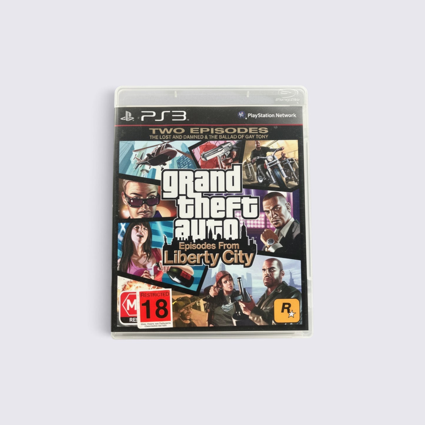 MrPixel Grand Theft Auto Episodes from Liberty City PS3 game case featuring character art and game title