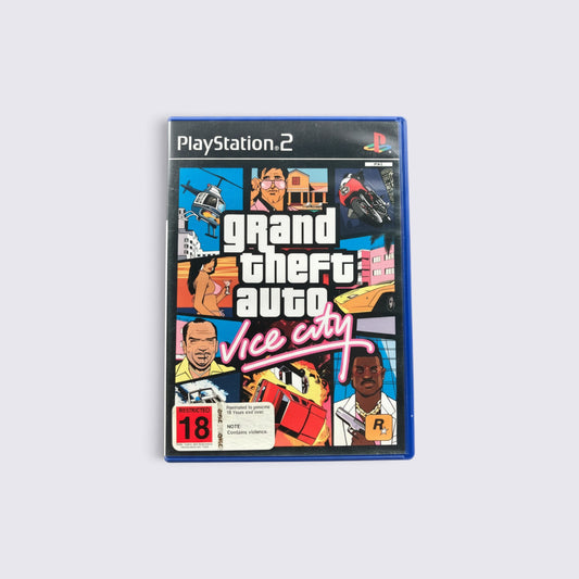 MrPixel Grand Theft Auto: Vice City PlayStation 2 game case featuring iconic 1980s neon-style character art