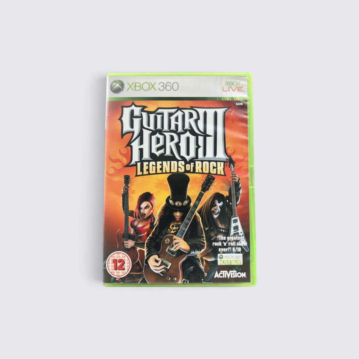 MrPixel Guitar Hero 3 Legends of Rock video game case for Xbox 360 featuring Slash on the cover art